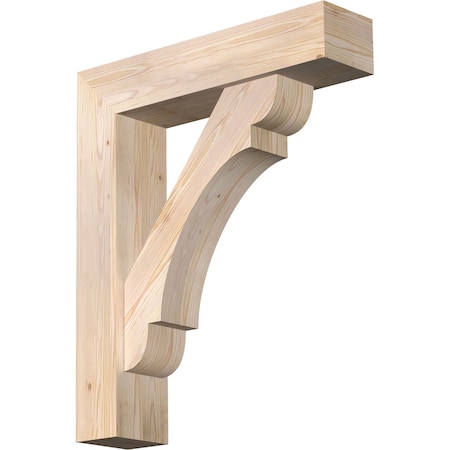 Ekena Millwork Olympic Block Smooth Bracket w/ Offset Brace, Douglas Fir, 7 1/2"W x 32"D x 38"H BKT0806X32X38OLY05SDF